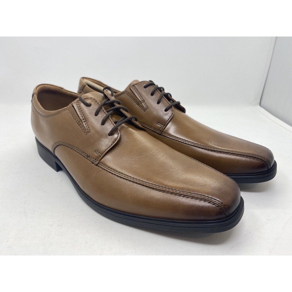 Clarks Tilden Walk Men's Size 12 Dark Tan Leather Lace Up Oxford Shoes 30095